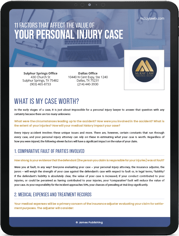 11 Factors That Affect the Your Personal Injury Case Value | McKay Law eBook